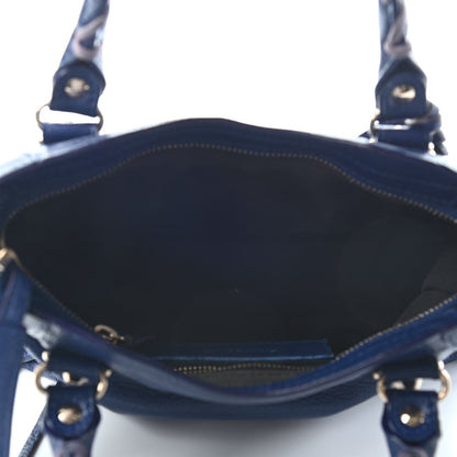 Balenciaga Chevre Gold Metallic Edge Hardware Mini City Bleu Roi 4 of 9