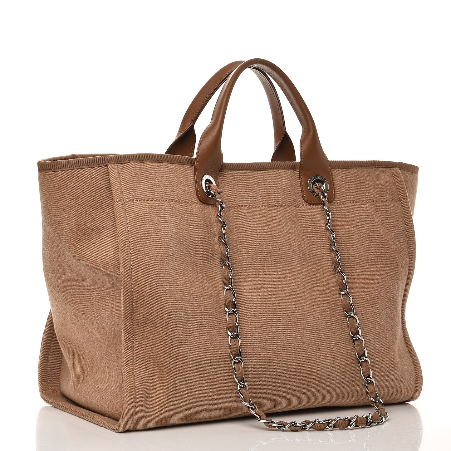 Canvas Sequin Large Deauville Tote Camel