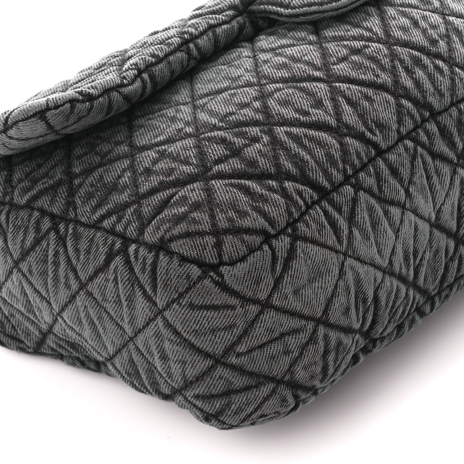 Chanel Denim Quilted Denimpression Flap Grey Black 10 of 11