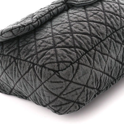 Chanel Denim Quilted Denimpression Flap Grey Black 10 of 11