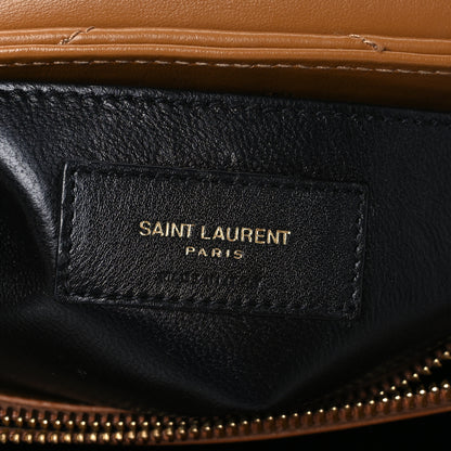 Saint Laurent Calfskin Y Quilted Monogram Small Loulou Chain Satchel Dark Natural 7 of 11