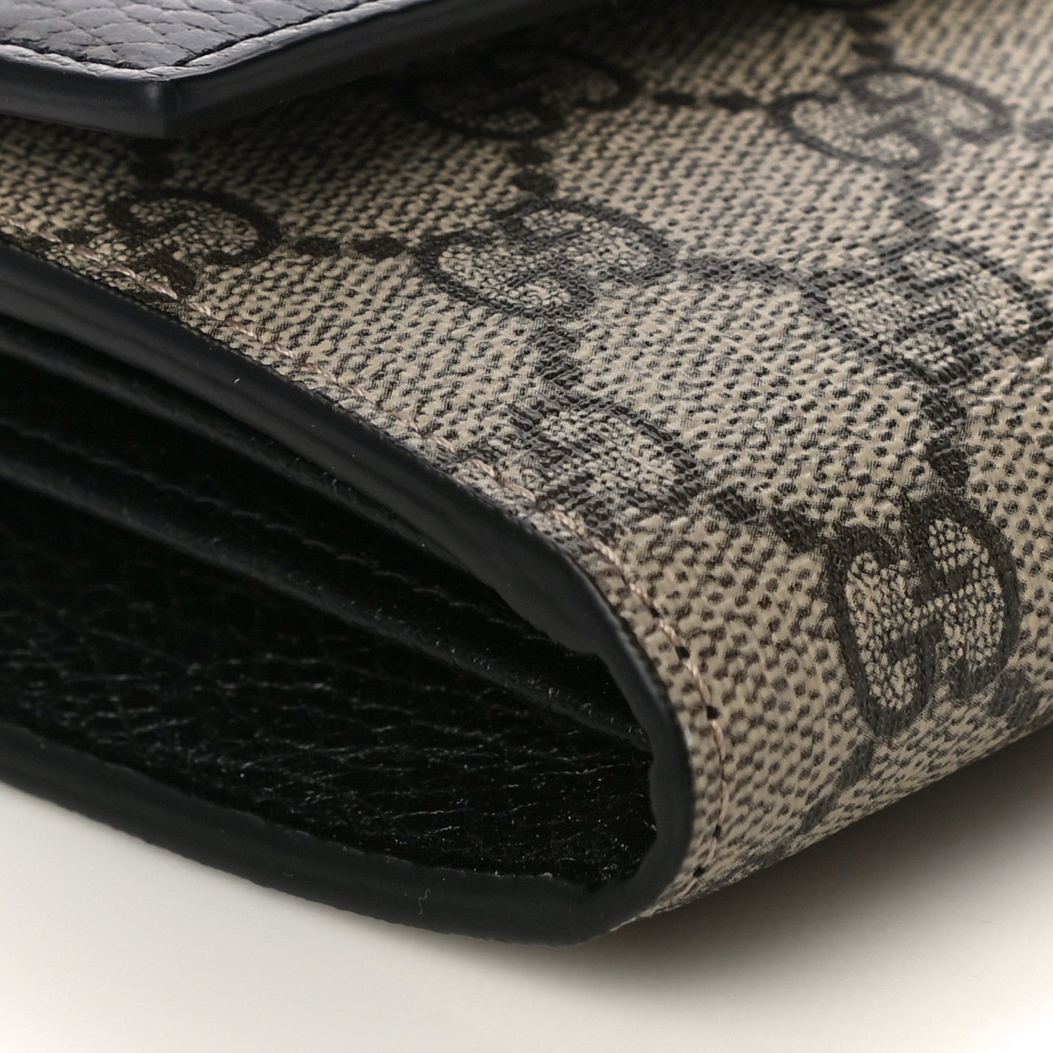 Gucci Dollar Calfskin GG Supreme Monogram Petite GG Marmont Wallet Chain Bag Black Beige Ebony 7 of 9