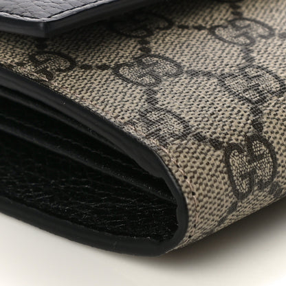 Gucci Dollar Calfskin GG Supreme Monogram Petite GG Marmont Wallet Chain Bag Black Beige Ebony 7 of 9