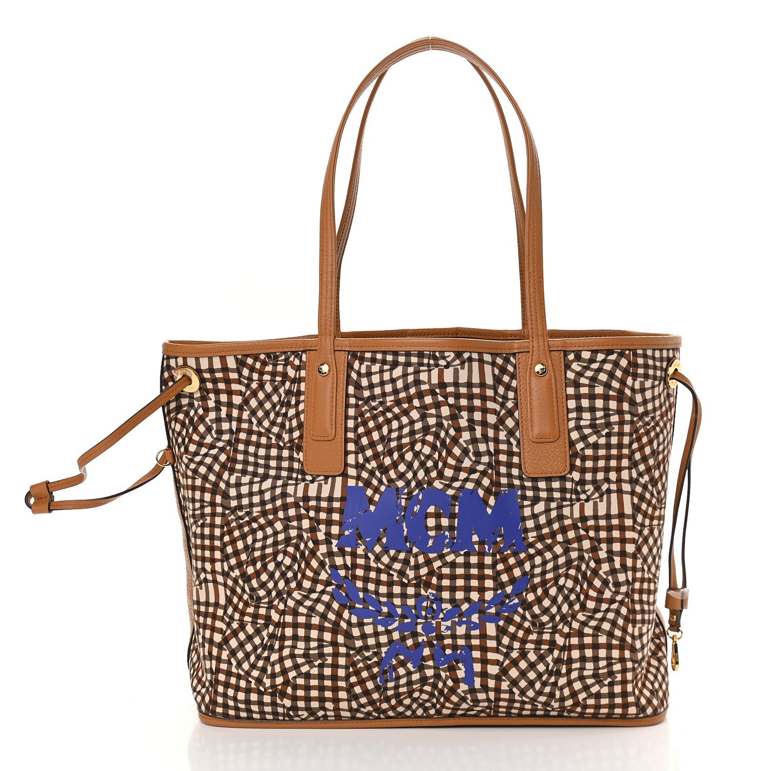 MCM Visetos Medium Liz Reversible Shopper Tote Cognac 3 of 13