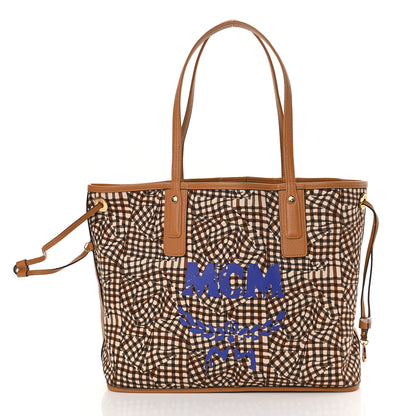 MCM Visetos Medium Liz Reversible Shopper Tote Cognac 3 of 13