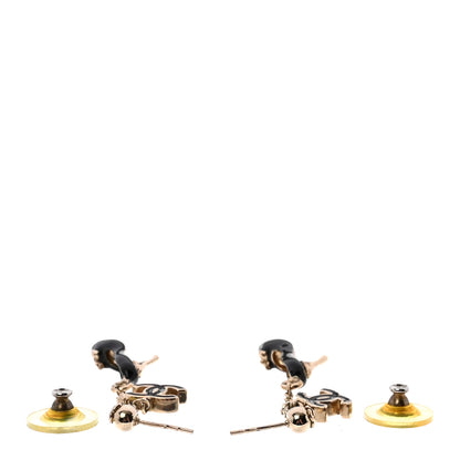 Chanel Enamel CC Heels Charm Earrings Black Gold 4 of 5