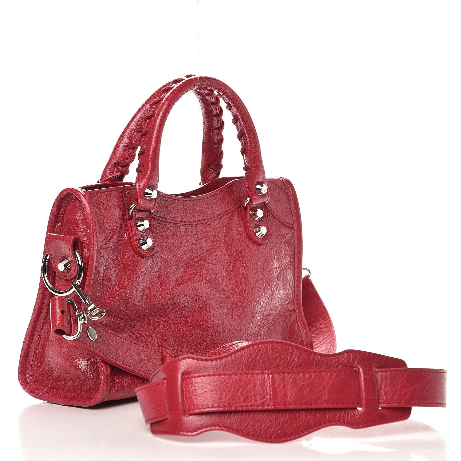 Balenciaga Agneau Classic Silver Hardware Mini City Rouge Sapphire 3 of 8