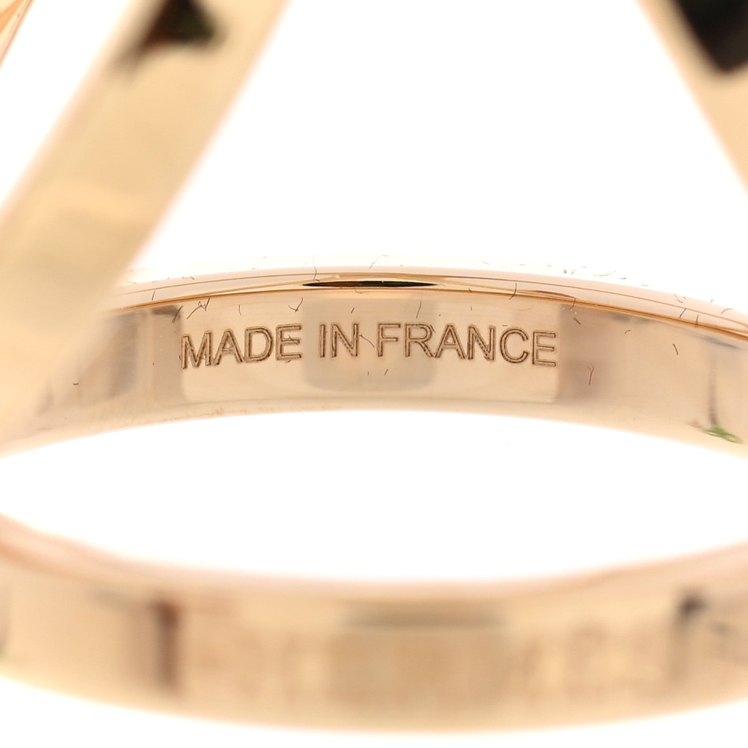 Hermes Permabrass Rose Gold Plated Trio Scarf Ring 4 of 5