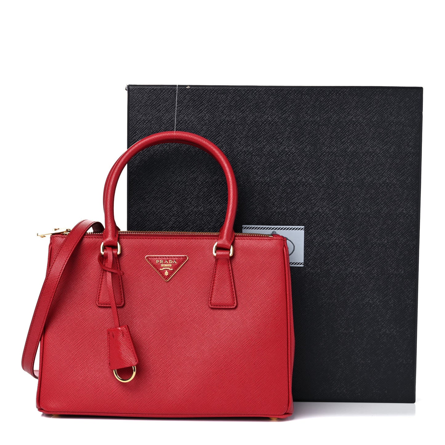 Saffiano Small Galleria Double Zip Tote Fuoco