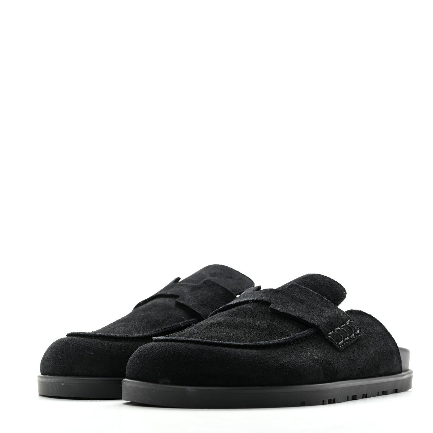 Suede Calfskin Go Mules 36 Black