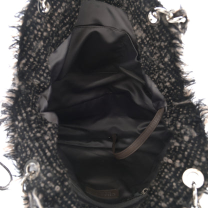 Chanel Tweed Lambskin Drawstring Tweedy Tote Brown 5 of 10