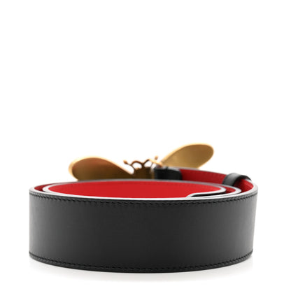 Gucci Calfskin Queen Margaret Bee Belt 80 32 Black 2 of 6