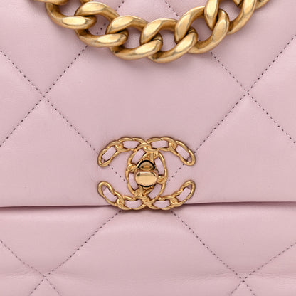 Chanel Lambskin Quilted Large Chanel 19 Flap Light Pink 8 of 10