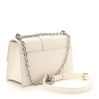 Christian Dior Grained Calfskin 30 Montaigne Chain Flap Bag White 3 of 10