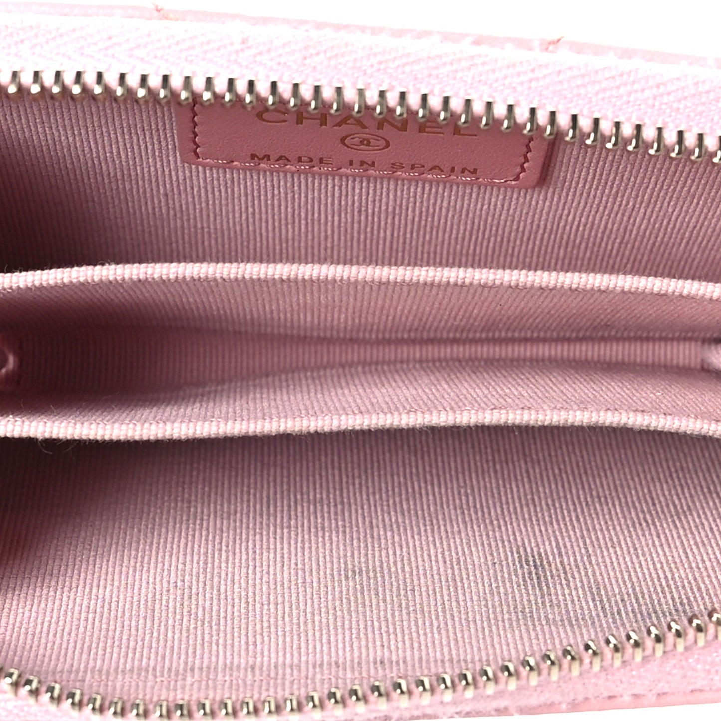 Lambskin Quilted Chanel 19 Zip Around Coin Purse Wallet Pink