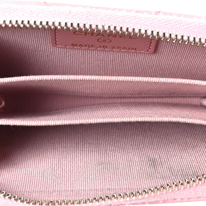 Chanel Lambskin Quilted Chanel 19 Zip Around Coin Purse Wallet Pink 5 of 9