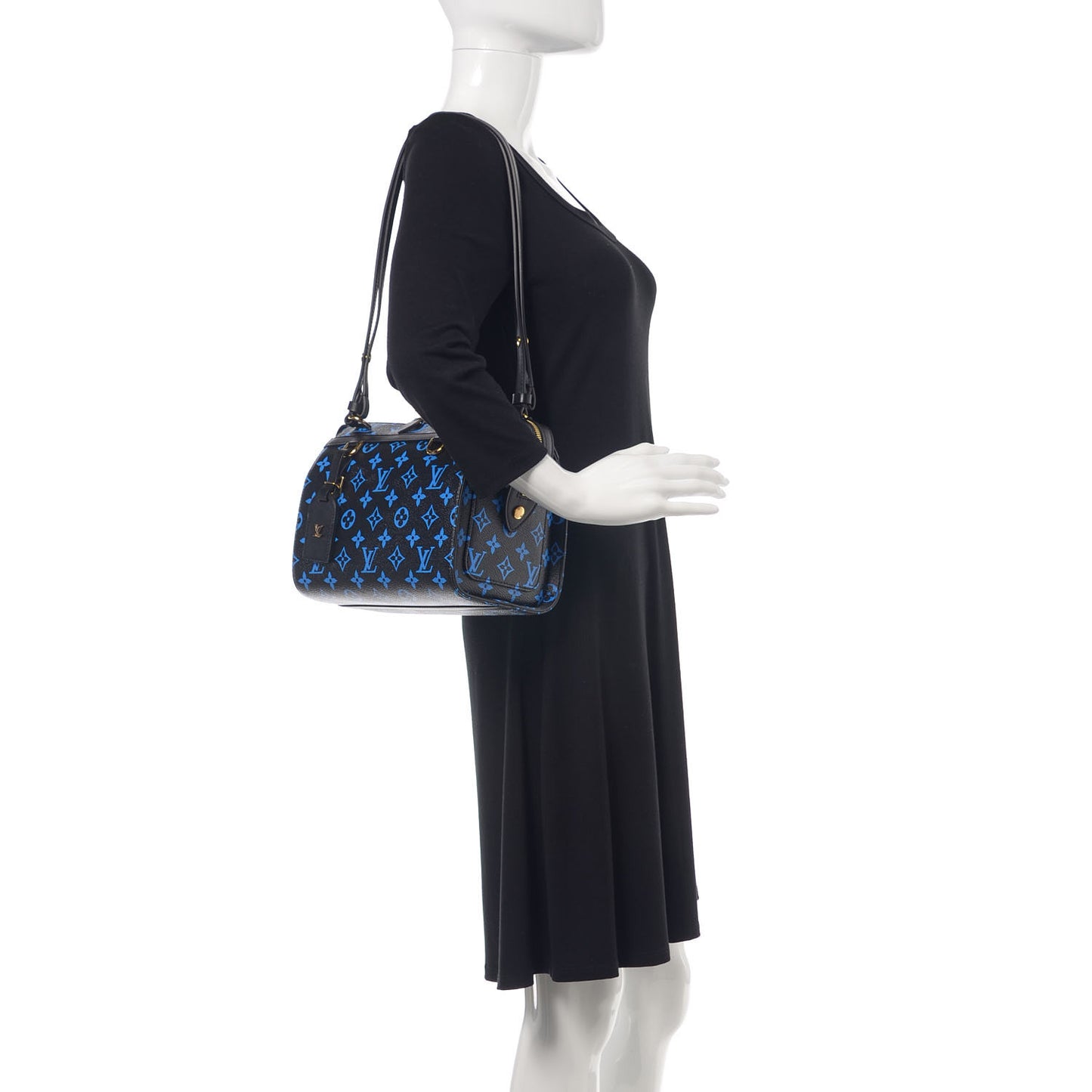 Colored Monogram Speedy Amazon PM Blue Black