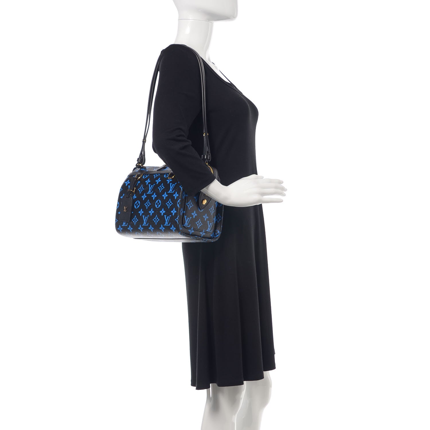 Louis Vuitton Colored Monogram Speedy Amazon PM Blue Black 2 of 9