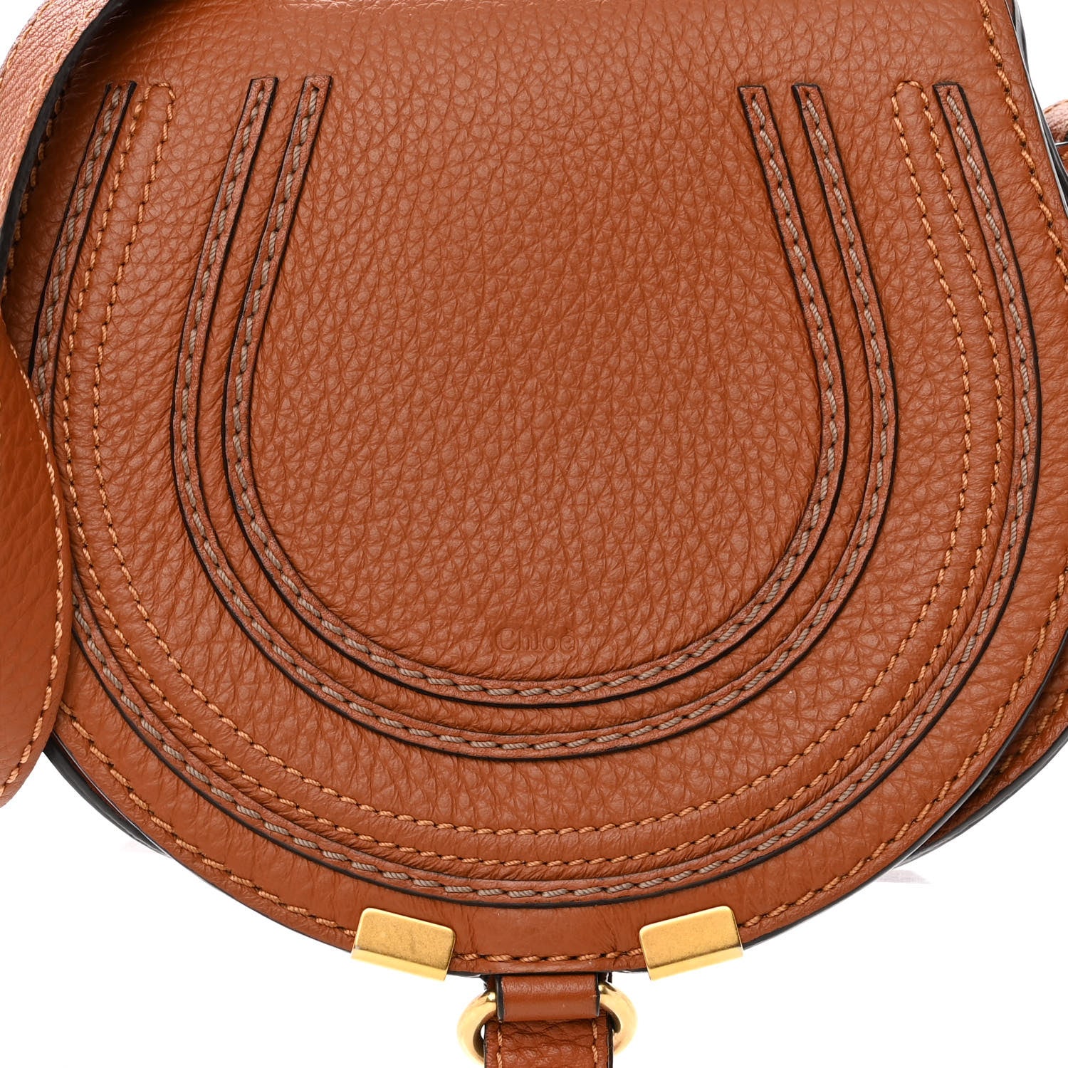 Chloe Grained Calfskin Small Marcie Saddle Bag Tan 7 of 11