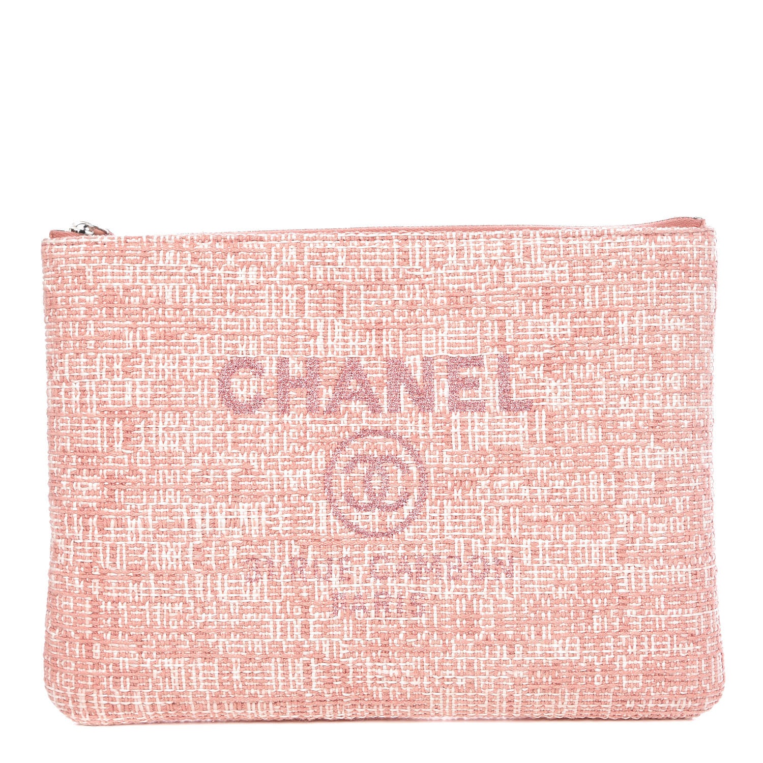 Chanel Canvas Small Deauville Pouch Pink 1 of 10