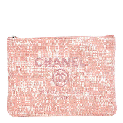 Chanel Canvas Small Deauville Pouch Pink 1 of 10