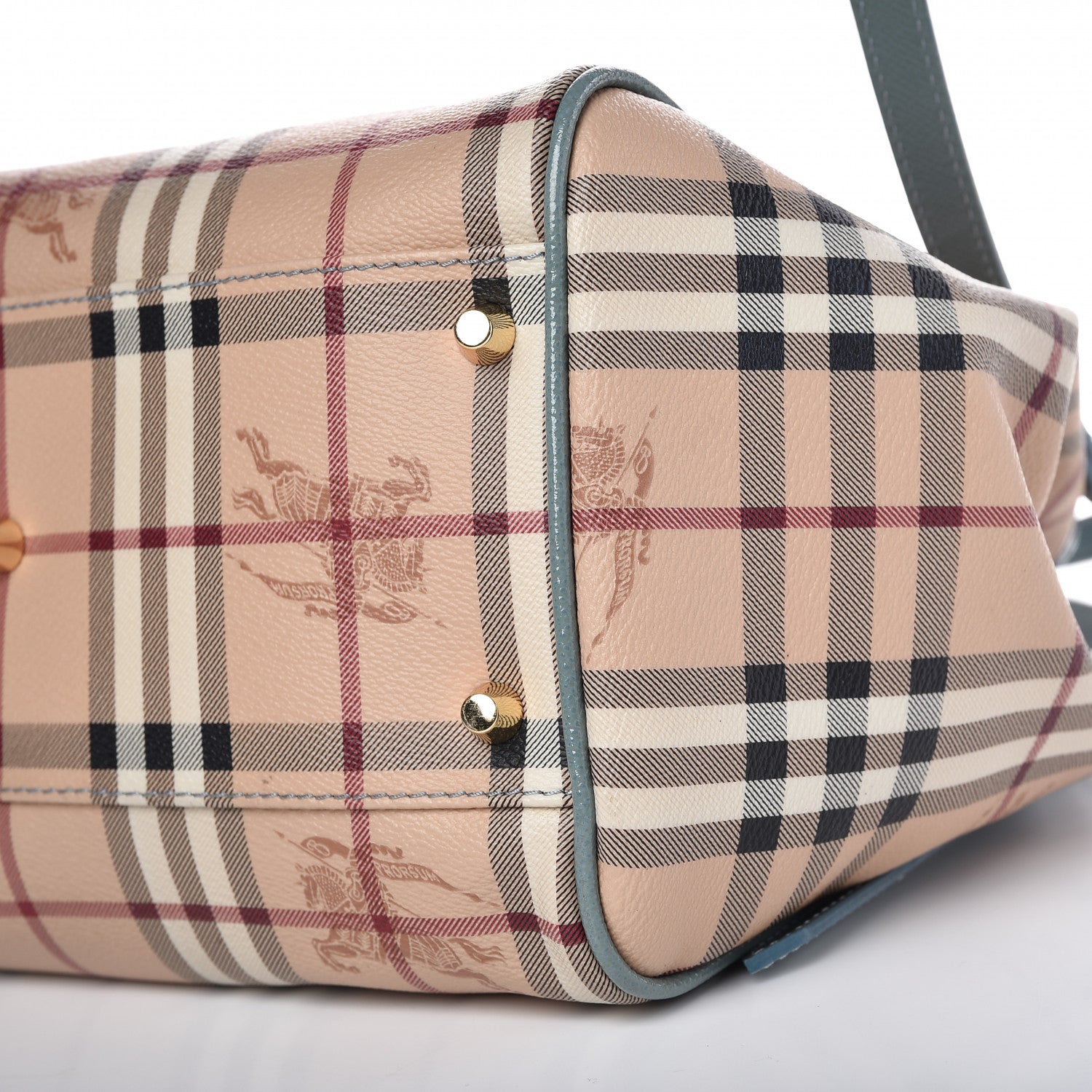 Burberry Haymarket Check Small Canterbury Tote Eucalyptus Grey 9 of 11