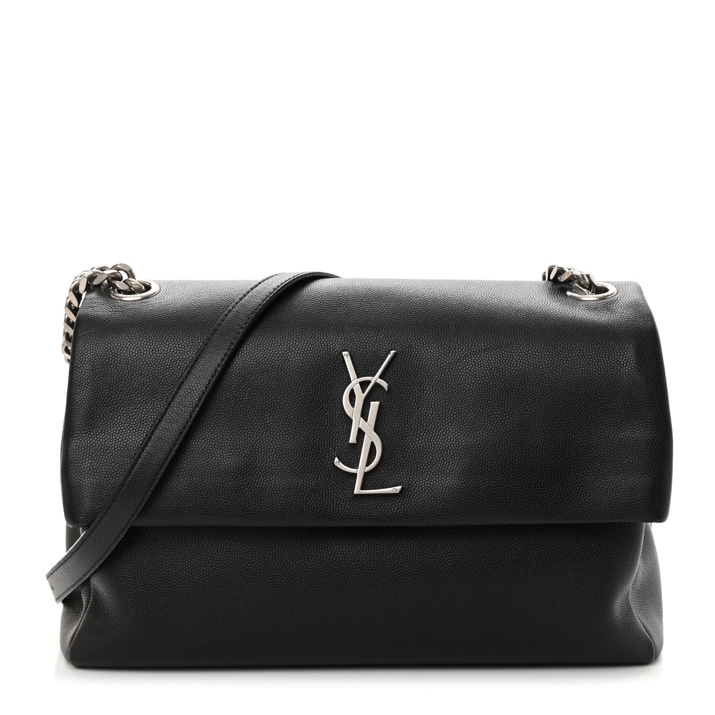 Grain De Poudre Medium West Hollywood Monogram Fold-Over Black