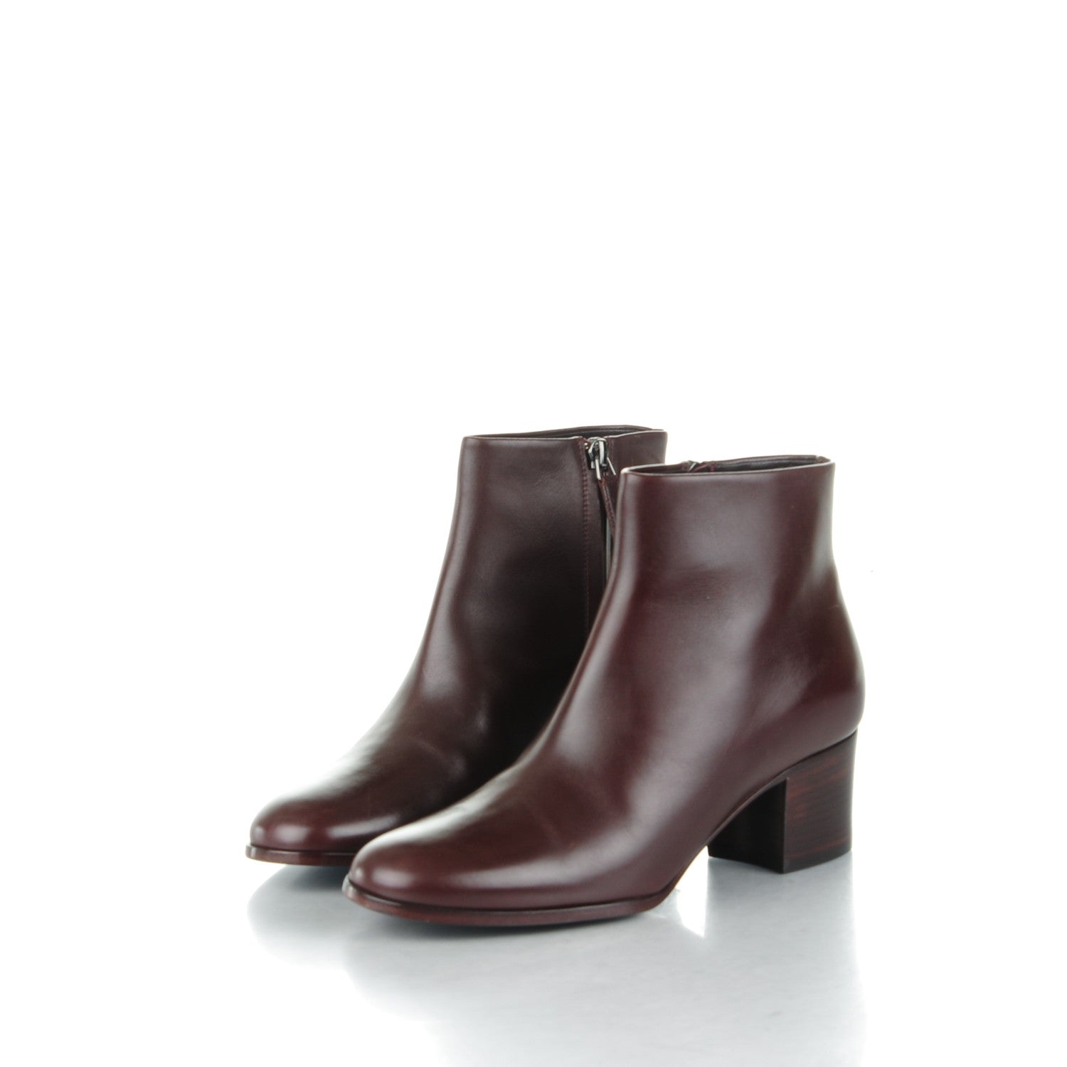 Chanel Lambskin CC Ankle Boots 38.5 Burgundy 3 of 8