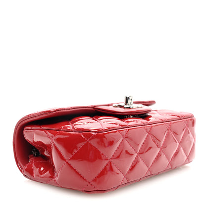 Chanel Patent Calfskin Quilted Extra Mini Rectangular Flap Red 4 of 10