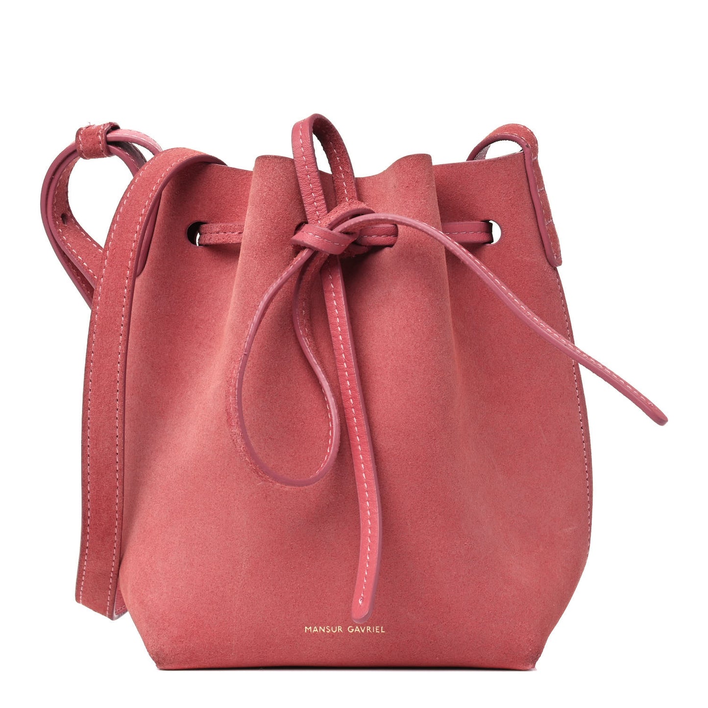 Suede Mini Mini Bucket Bag Blush