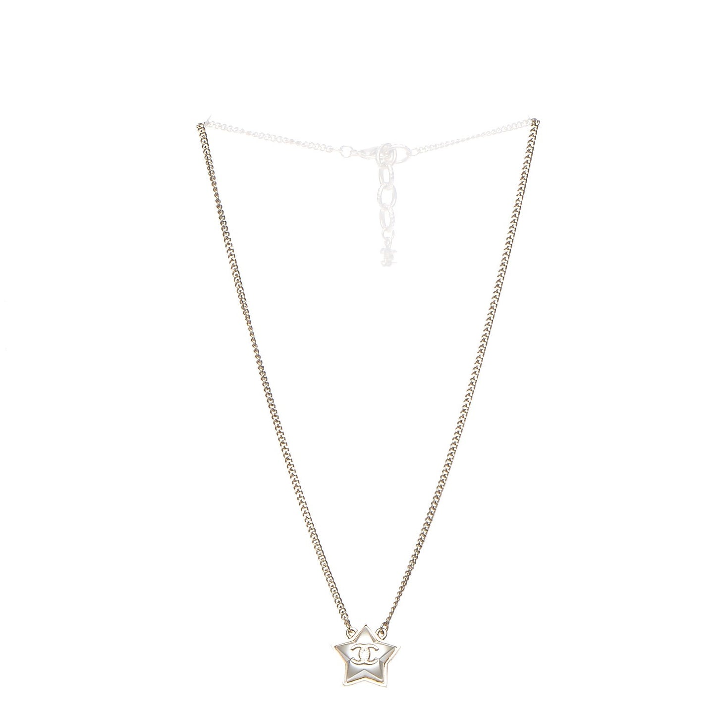 Metal Resin Star CC Necklace Silver Gold