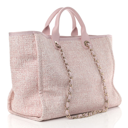 Chanel Straw Lurex Medium Deauville Tote Pink 3 of 14