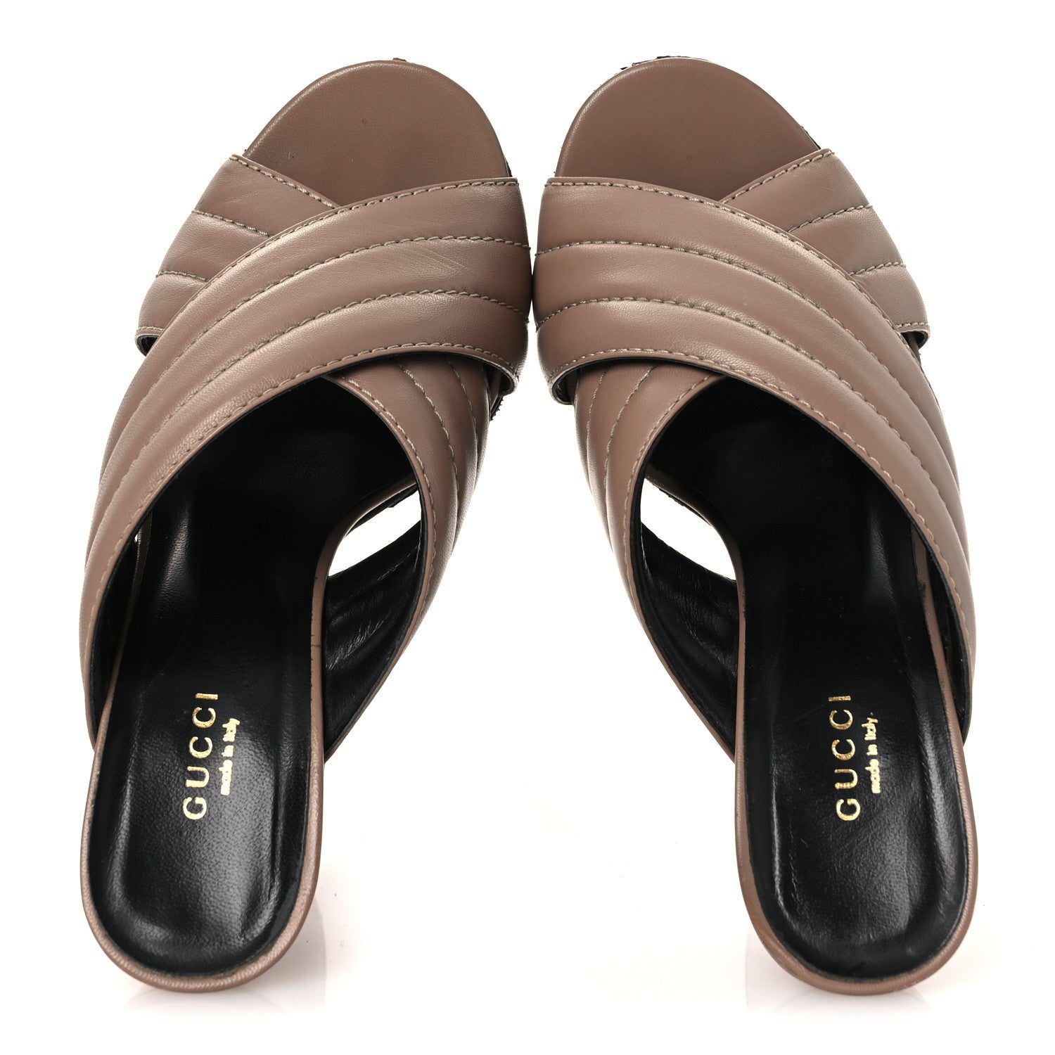 Gucci Malaga Kid Webby Crossover High Heel Slide Sandals 39 Porcelain Rose 2 of 16