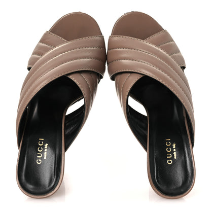 Gucci Malaga Kid Webby Crossover High Heel Slide Sandals 39 Porcelain Rose 2 of 16
