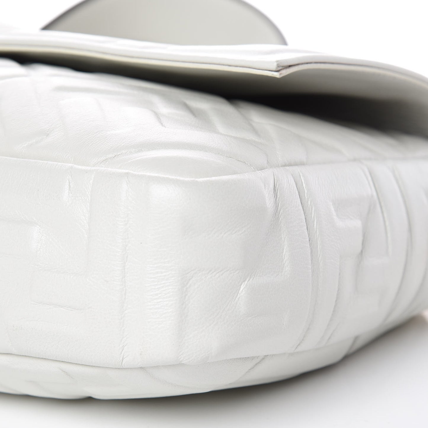 Nappa FF 1974 Embossed Large Baguette White