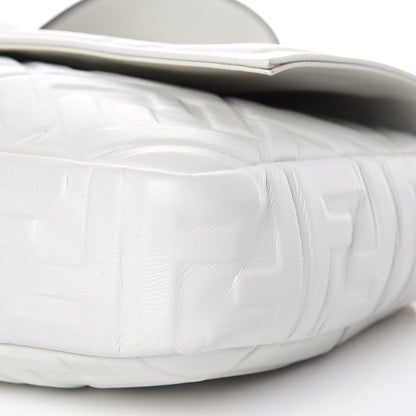 Fendi Nappa FF 1974 Embossed Large Baguette White 9 of 9