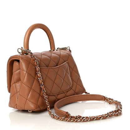 Chanel Caviar Quilted Extra Mini Coco Handle Flap Brown 1 of 10