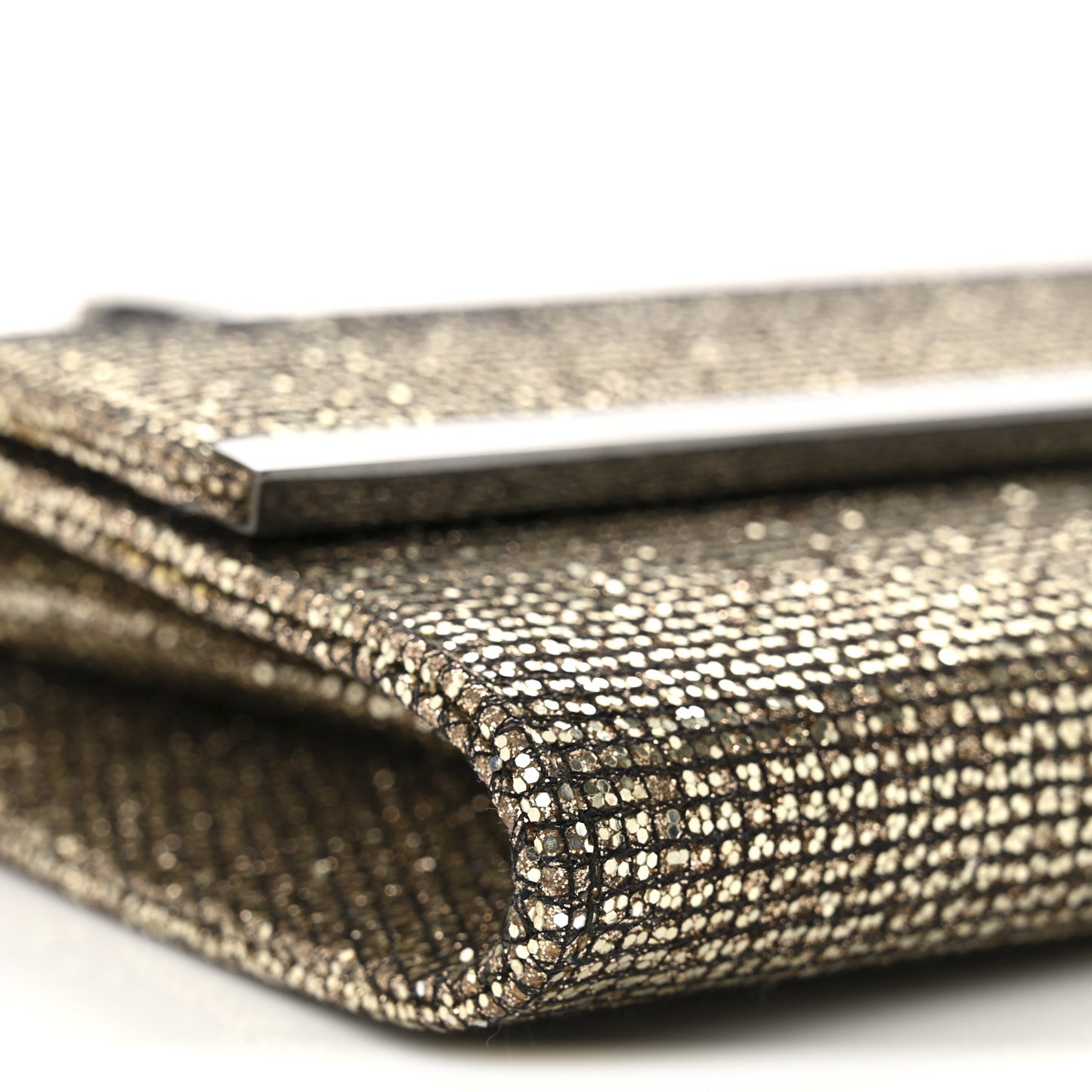 Satin Glitter Chelsea Twinkle Clutch Ebonized Gold