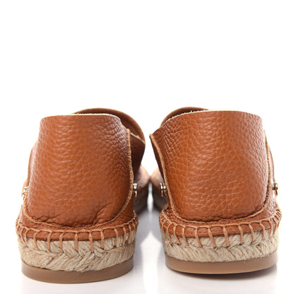 Valentino Garavani Grained Calfskin Feather Strap Espadrilles 36 Tan 7 of 10