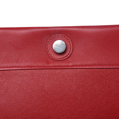 Celine Shiny Smooth Calfskin Medium Frame Shoulder Bag Poppy Red Clay 14 of 15
