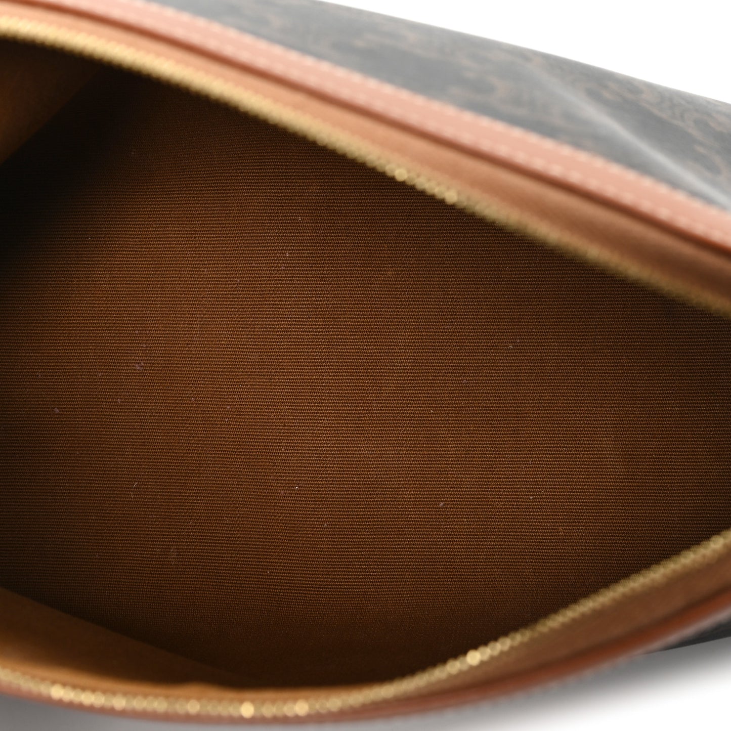 Triomphe Canvas Calfskin Large Cosmetic Pouch Tan