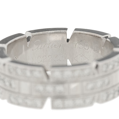 Cartier 18K White Gold Diamond 6mm Tank Francaise Ring 46 3.75 5 of 6