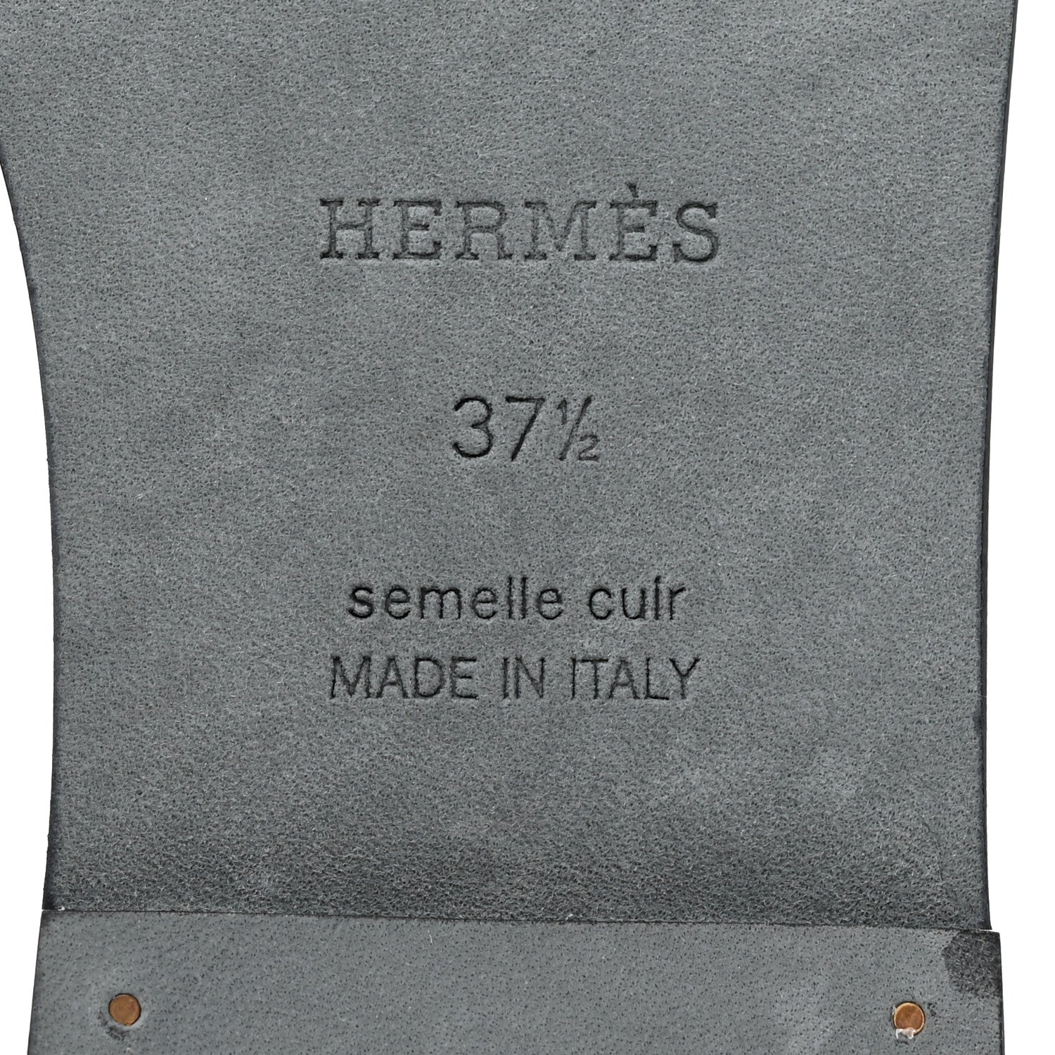 Hermes Box Calfskin Oran Sandals 37.5 Black 8 of 9