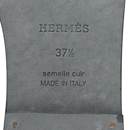 Hermes Box Calfskin Oran Sandals 37.5 Black 8 of 9