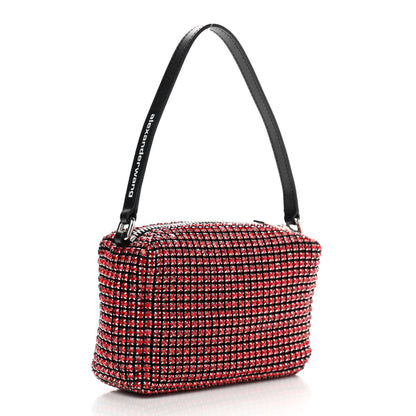 Alexander Wang Mesh Crystal Rhinestone Mini Heiress Pouch Red 2 of 9