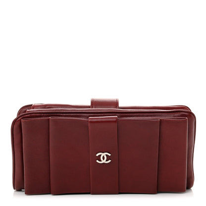 Chanel Lambskin Bow French Wallet Red 1 of 12