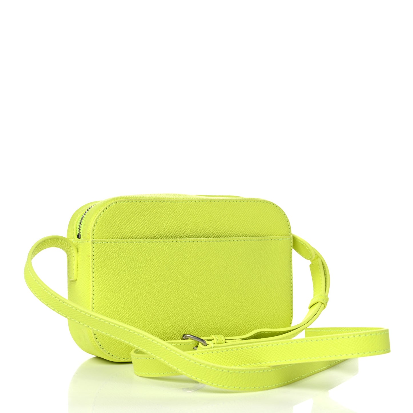 Signature Grained Calfskin Logo XS Ville Camera Bag Acid Green Black