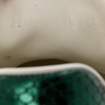 Gucci Calfskin Ayers Bee Embroidered Womens Ace Sneakers 39.5 White Green 6 of 9