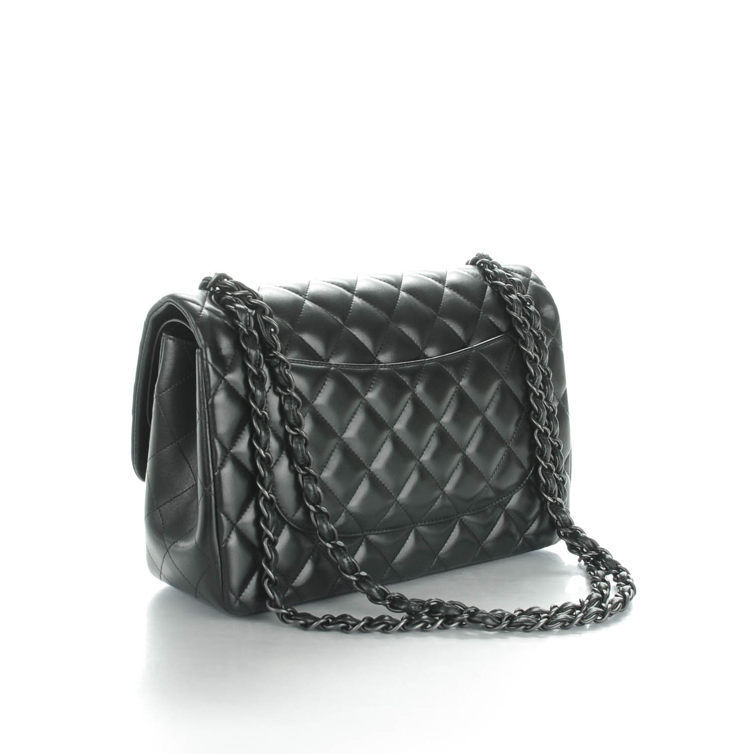 Chanel Lambskin Quilted Jumbo Double Flap So Black 3 of 8