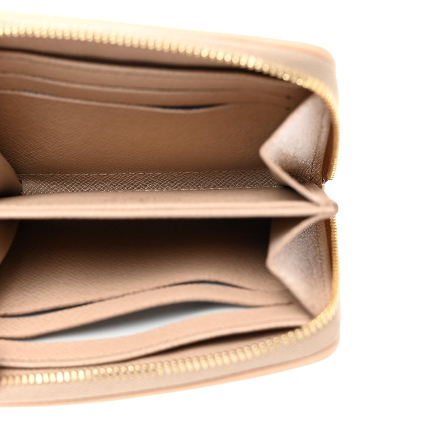 Hollographic Monoglam Zippy Coin Purse Wallet Beige